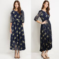 Summer Dress Stars Printed Chiffon Office Chiffon Dress Design